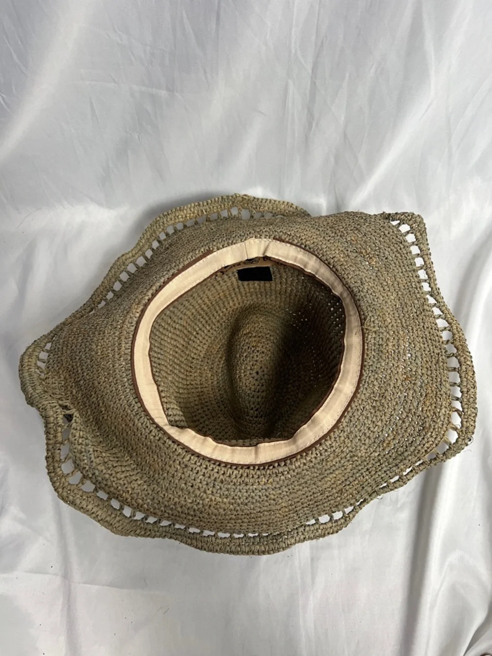 Woven Straw Sun Hat with Iridescent Shell Accents - Natural - Picture 5 of 6